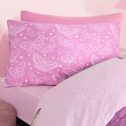 OHS Butterfly Heaven Duvet Cover with Pillowcase Set in Light Pink - Size: Double - thumbnail 4
