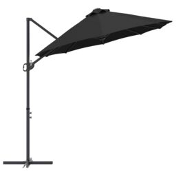 Berkfield Home Garden Cantilever Parasol Black Large Powder-coated steel - thumbnail 6