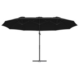 Berkfield Home Garden Cantilever Parasol Black Large Powder-coated steel - thumbnail 5