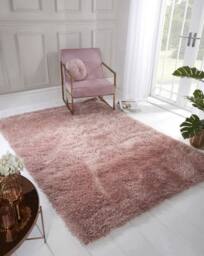 Celebrity Interiors Boston Plain Blush Rug in Pink - Size: 160 cm x 225 cm - thumbnail 1