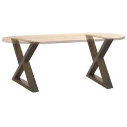 Berkfield Home Coffee Table Legs 2 pcs Natural Steel 60x(42-43.3) cm Steel in Brown - thumbnail 8