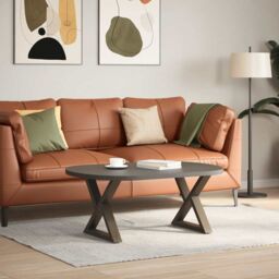 Berkfield Home Coffee Table Legs 2 pcs Natural Steel 60x(42-43.3) cm Steel in Brown - thumbnail 3