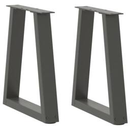 Berkfield Home Dining Table Legs V-Shape 2 pcs Anthracite 28x(42-43.3) cm Steel in Charcoal - thumbnail 2
