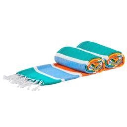 Nicola Spring 100% Cotton Bath Towel Turkish Style Hamman Blanket Bath Sheet - 160 x 90cm (x2) - thumbnail 1
