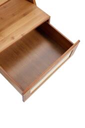 H&O Direct Wooden Nightstand Storage Cabinet with Shelf in Brown - thumbnail 3