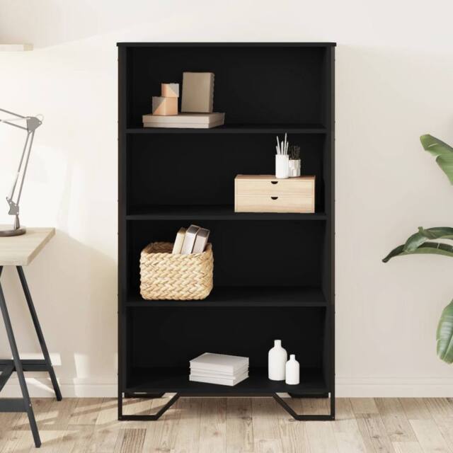 Berkfield Home Modern Bookcase Black 80x31x137.5 cm Engineered Wood - image 1