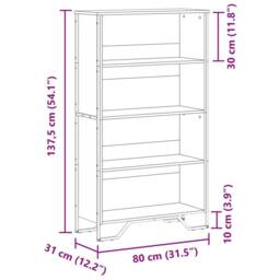 Berkfield Home Modern Bookcase Black 80x31x137.5 cm Engineered Wood - thumbnail 9