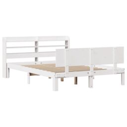 Berkfield Home Bed Frame with Headboard without Mattress White 140x200 cm - thumbnail 3
