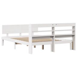 Berkfield Home Bed Frame with Headboard without Mattress White 140x200 cm - thumbnail 6