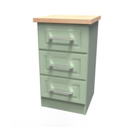 Ready Assembled 2 U Norfolk 3 Drawer Bedside Cabinet (Ready Assembled) in Pale Green - thumbnail 3