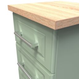 Ready Assembled 2 U Norfolk 3 Drawer Bedside Cabinet (Ready Assembled) in Pale Green - thumbnail 4
