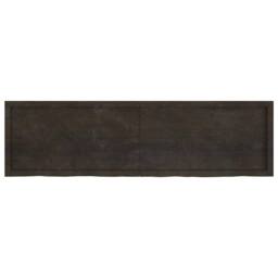 Berkfield Home Wall Shelf Dark Grey 180x50x(2-6) cm Treated Solid Wood Oak in Brown