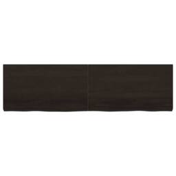 Berkfield Home Wall Shelf Dark Grey 180x50x(2-6) cm Treated Solid Wood Oak in Brown - thumbnail 3