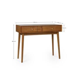 Cheshire Signature Macrae Writing Desk with 2 Drawers in Ash in Brown - thumbnail 7