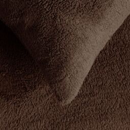 OHS 4 Pack Teddy Fleece Pillowcase Cover Bedding Set Thermal in Brown - Size: Standard Pillow Case - thumbnail 3
