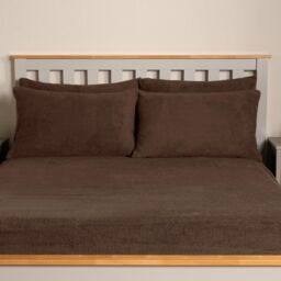 OHS 4 Pack Teddy Fleece Pillowcase Cover Bedding Set Thermal in Brown - Size: Standard Pillow Case - thumbnail 4
