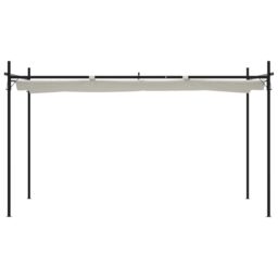 Berkfield Home Pergola with Retractable Roof Cream 395x292x230 cm in Beige - Size: 395 x 292 x 230 cm - thumbnail 3