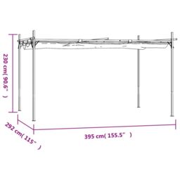 Berkfield Home Pergola with Retractable Roof Cream 395x292x230 cm in Beige - Size: 395 x 292 x 230 cm - thumbnail 6