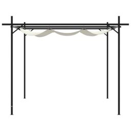 Berkfield Home Pergola with Retractable Roof Cream 395x292x230 cm in Beige - Size: 395 x 292 x 230 cm - thumbnail 4