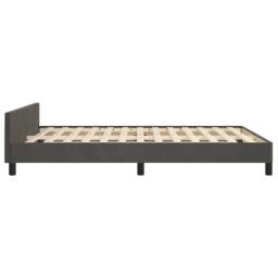 Berkfield Home Bed Frame with Headboard Dark Grey 135x190cm Double Velvet - thumbnail 6