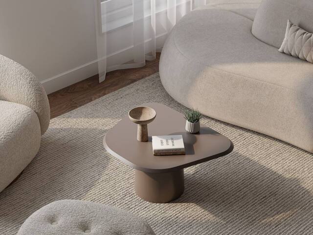 Vente-unique Metal Coffee Table - Taupe - ZINARA in Brown - image 1