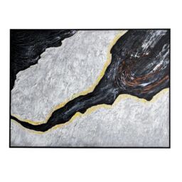 Modish Furnishing Black & Grey Abstract Canvas with Bright Accents & Black Frame - thumbnail 3