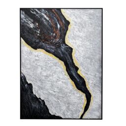 Modish Furnishing Black & Grey Abstract Canvas with Bright Accents & Black Frame - thumbnail 1