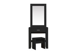 Birlea Evelyn 1 Drawer Sliding Mirror Dressing Table White in Black - thumbnail 5