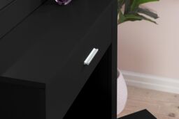 Birlea Evelyn 1 Drawer Sliding Mirror Dressing Table White in Black - thumbnail 4