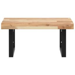 Berkfield Home Basin Shelf Wall Mounted Steel & Solid Wood Acacia in Brown - thumbnail 4