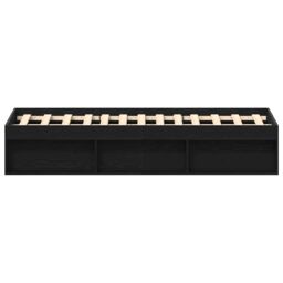 Berkfield Home Bed Frame without Mattress Black Oak 120x200 cm Engineered Wood in Brown - Size: Small Double - thumbnail 6