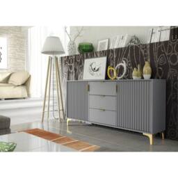 Creative Furniture Tide Crest Sideboard 140cm - Dark Grey & Gold - thumbnail 9