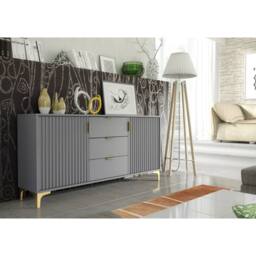 Creative Furniture Tide Crest Sideboard 140cm - Dark Grey & Gold - thumbnail 2