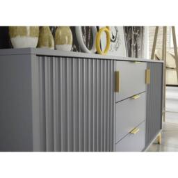 Creative Furniture Tide Crest Sideboard 140cm - Dark Grey & Gold - thumbnail 3
