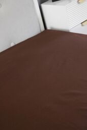 Snug City Fitted Sheet Polycotton Plain Dyed Extra Deep 25cm Bed Linen in Brown - Size: Small Single - thumbnail 4