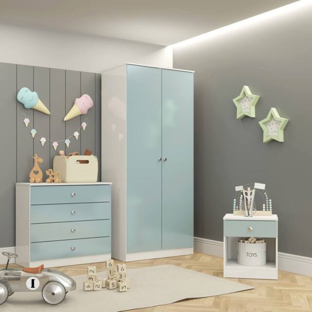 Seconique Denver Trio Set -White & Blue Gloss - image 1