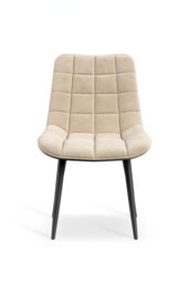 More4Homes Set of 8 Nova Modern Velvet Dining Chair Padded Seat Metal Legs in Beige - thumbnail 3