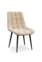 More4Homes Set of 8 Nova Modern Velvet Dining Chair Padded Seat Metal Legs in Beige - thumbnail 2