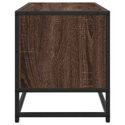Berkfield Home TV Cabinet Brown Oak 100x34.5x40 cm Engineered Wood & Metal - thumbnail 5
