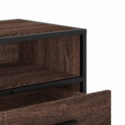 Berkfield Home TV Cabinet Brown Oak 100x34.5x40 cm Engineered Wood & Metal - thumbnail 8