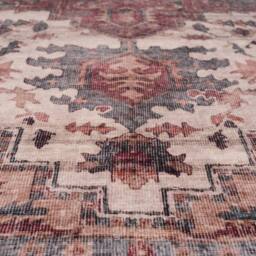 Kukoon Plum Distressed Soft Machine Washable Long Hallway Runner Rug in Wine - Size: 60 cm x 240 cm - thumbnail 5