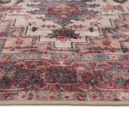 Kukoon Plum Distressed Soft Machine Washable Long Hallway Runner Rug in Wine - Size: 60 cm x 240 cm - thumbnail 3