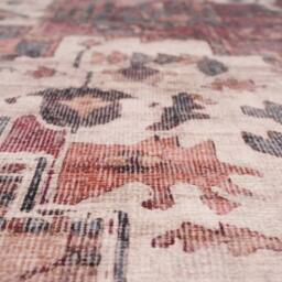 Kukoon Plum Distressed Soft Machine Washable Long Hallway Runner Rug in Wine - Size: 60 cm x 240 cm - thumbnail 4