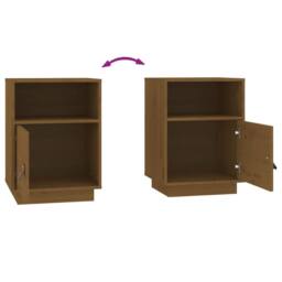 Berkfield Home Bedside Cabinets 2 pcs Honey Brown 40x34x55 cm Solid Wood Pine - Size: 40 x 34 x 55 cm - thumbnail 9