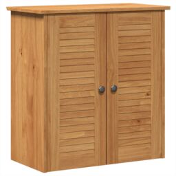 Berkfield Home Bathroom Furniture Set with Shelf with Storage with Door 2 pcs Brown Solid wood pine - thumbnail 5