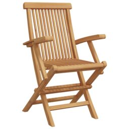 Berkfield Home 3 Piece Folding Garden Bistro Set Solid Wood Acacia in Beige - thumbnail 5
