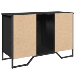 Berkfield Home Bathroom Sink Cabinet Black 91x35x60 cm Engineered Wood - Size: 91 x 35 x 60 cm - thumbnail 6
