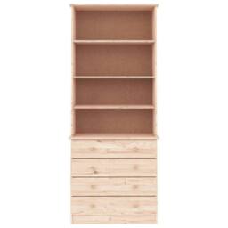 Berkfield Home Bookcase with Drawers ALTA 77x35x186.5 cm Solid Wood Pine in Light Tan - thumbnail 3