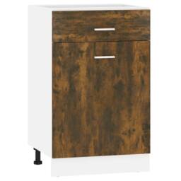 Berkfield Home Durable Drawer Bottom Cabinet Smoked Oak 50x46x81, 5 cm Engineered Wood in Brown - thumbnail 3