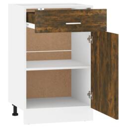 Berkfield Home Durable Drawer Bottom Cabinet Smoked Oak 50x46x81, 5 cm Engineered Wood in Brown - thumbnail 7